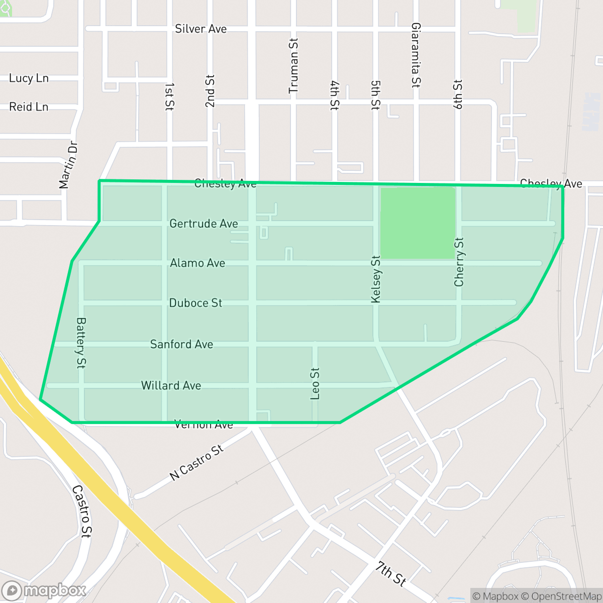 Map showing the location of Shields-Reid, Richmond, CA
