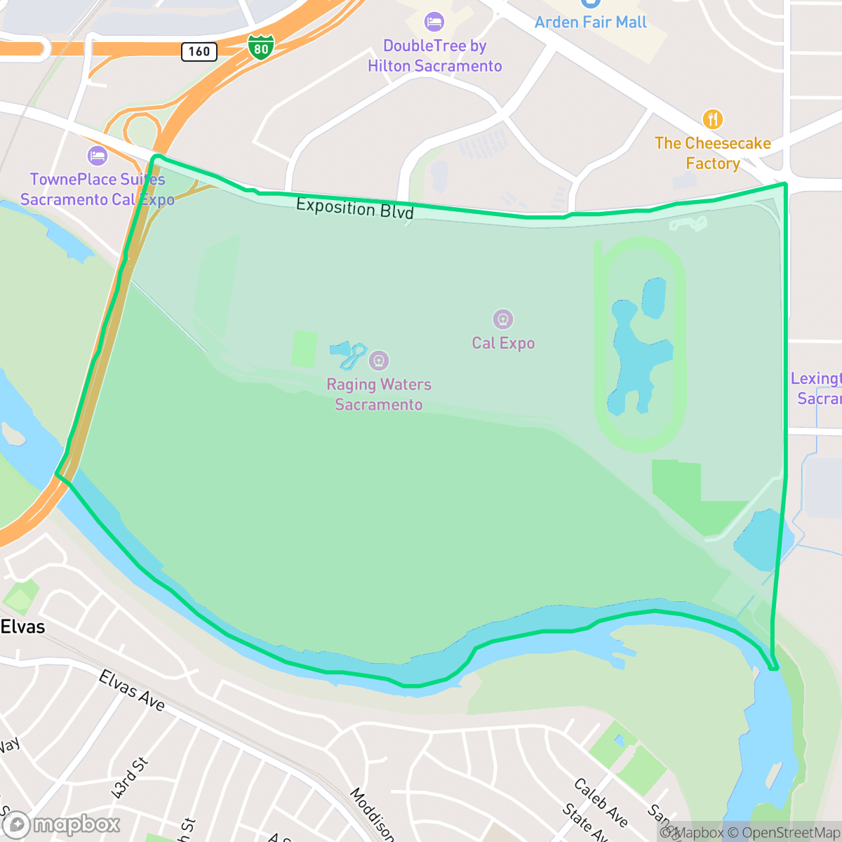 Map showing the location of Cal Expo, Sacramento, CA