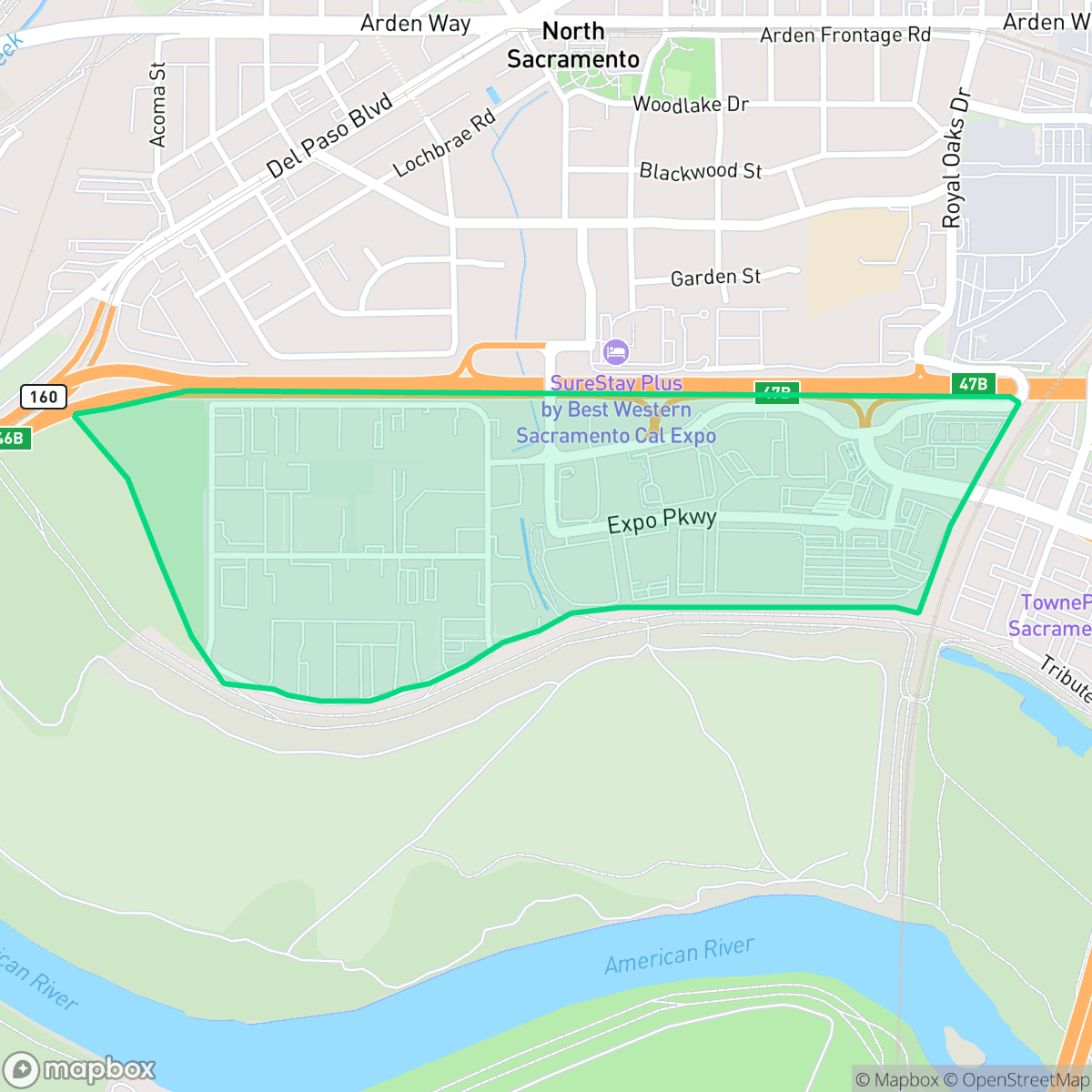 Map showing the location of Johnson Business Park, Sacramento, CA