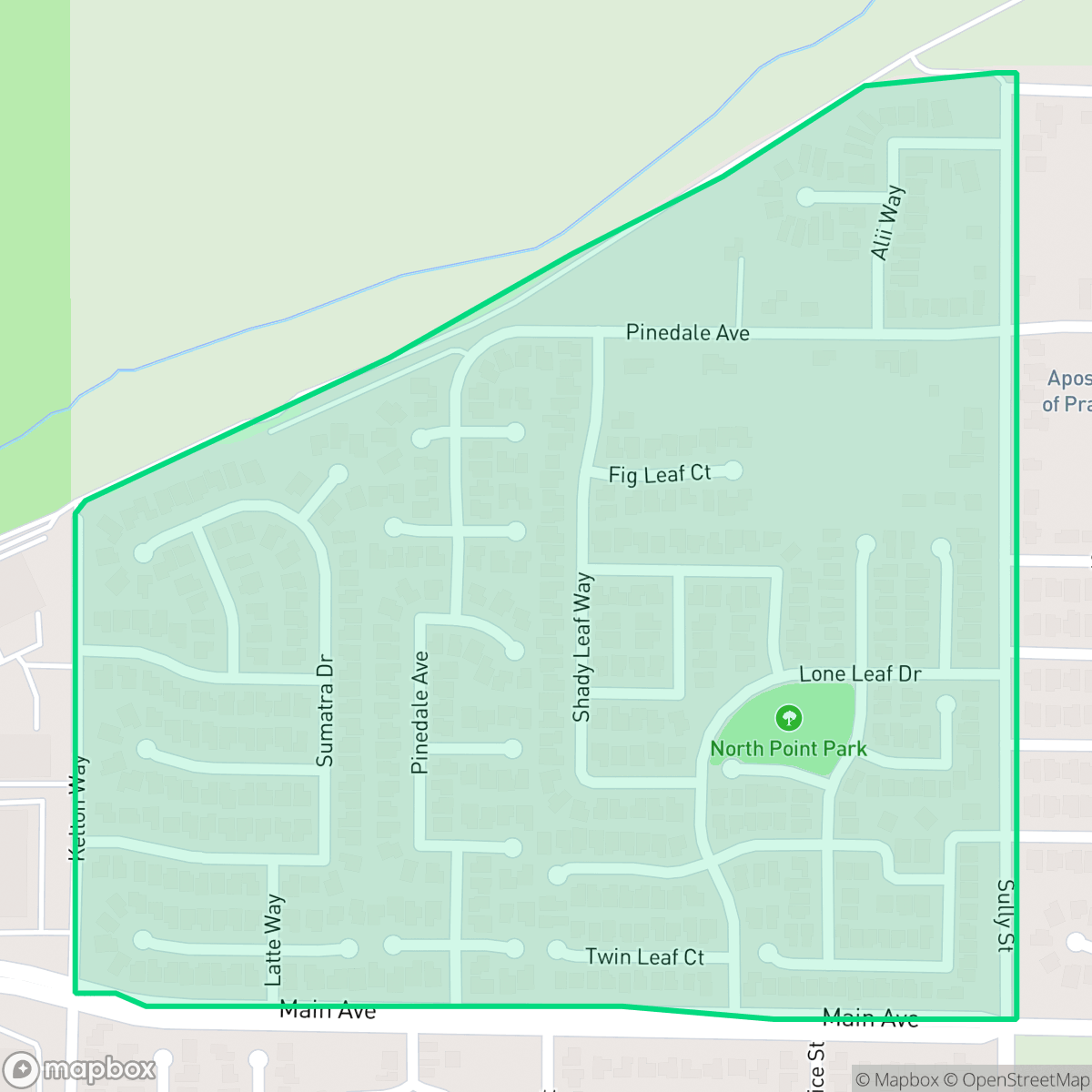 Map showing the location of North Pointe, Sacramento, CA