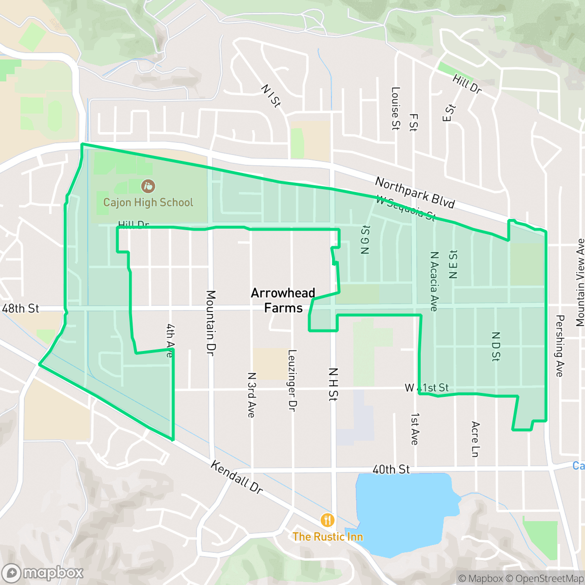 Map showing the location of Cajon, San Bernardino, CA