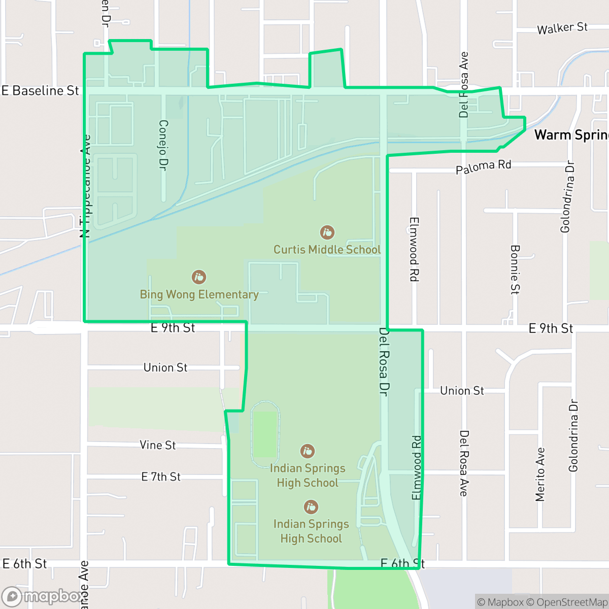 Map showing the location of Curtis, San Bernardino, CA