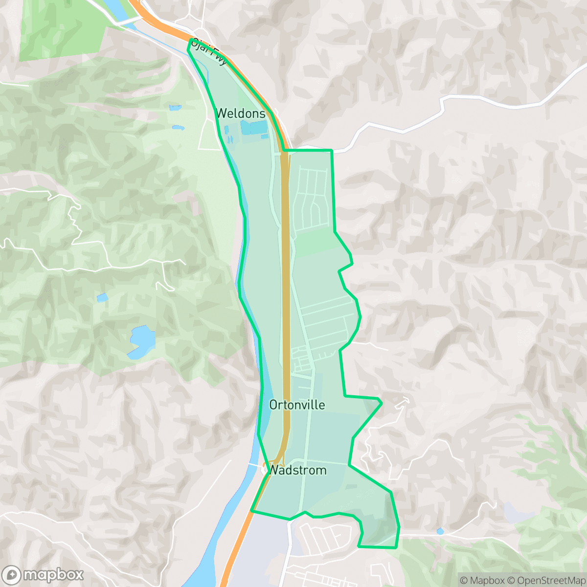 Map showing the location of North Avenue, San Buenaventura (Ventura), CA