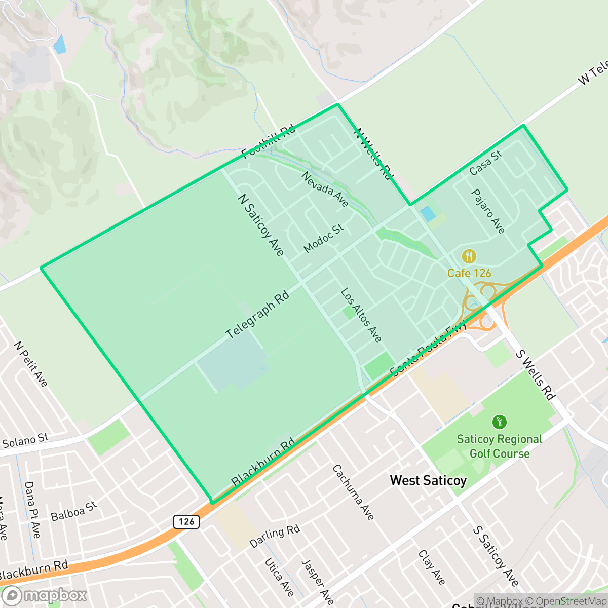 Map showing the location of Wells, San Buenaventura (Ventura), CA