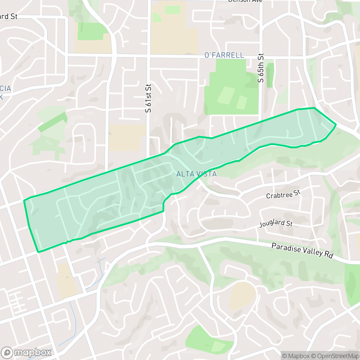 Map showing the location of Alta Vista, San Diego, CA