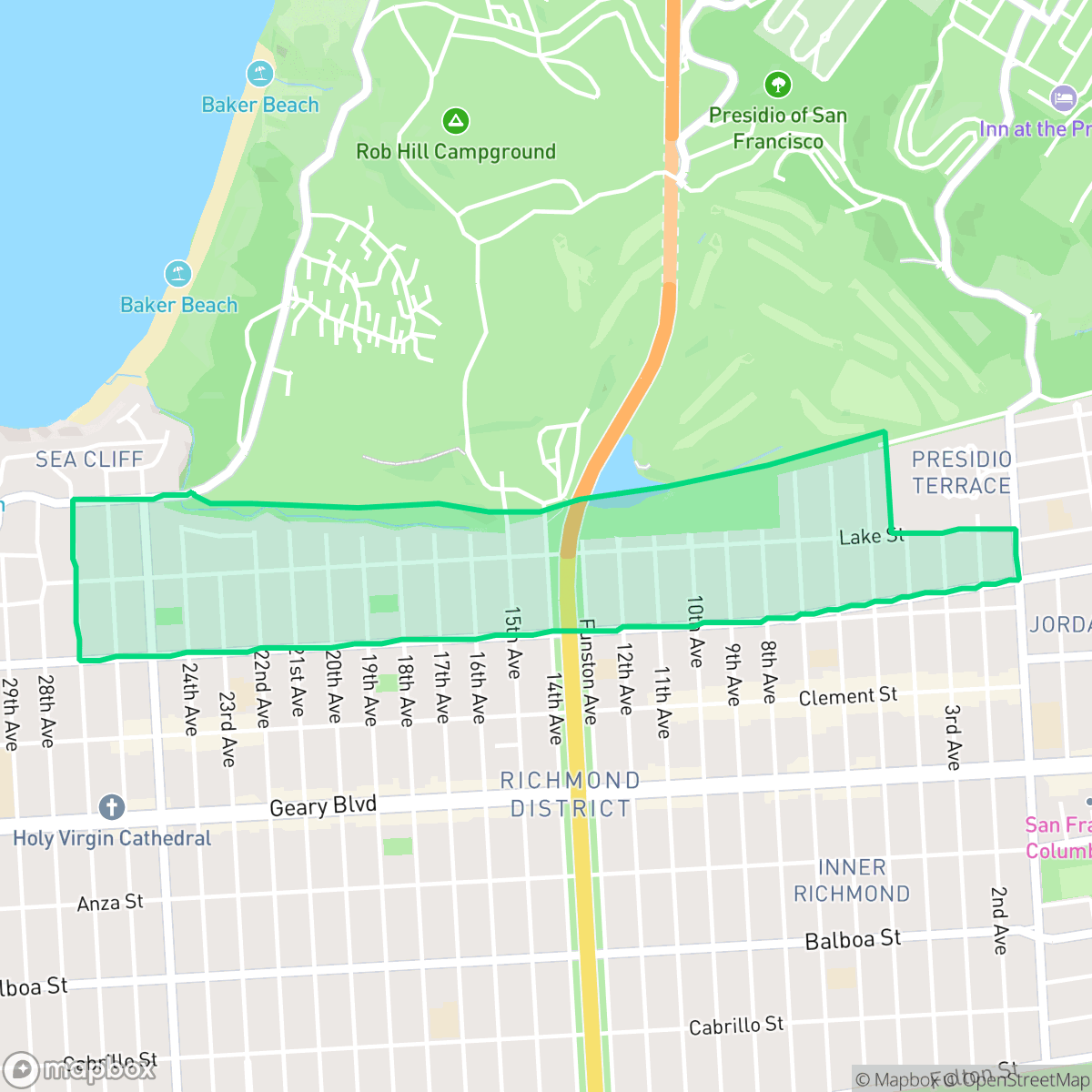 Map showing the location of Lake, San Francisco, CA