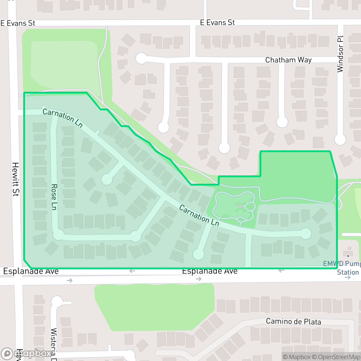 Map showing the location of Mountain Bridge North, San Jacinto, CA