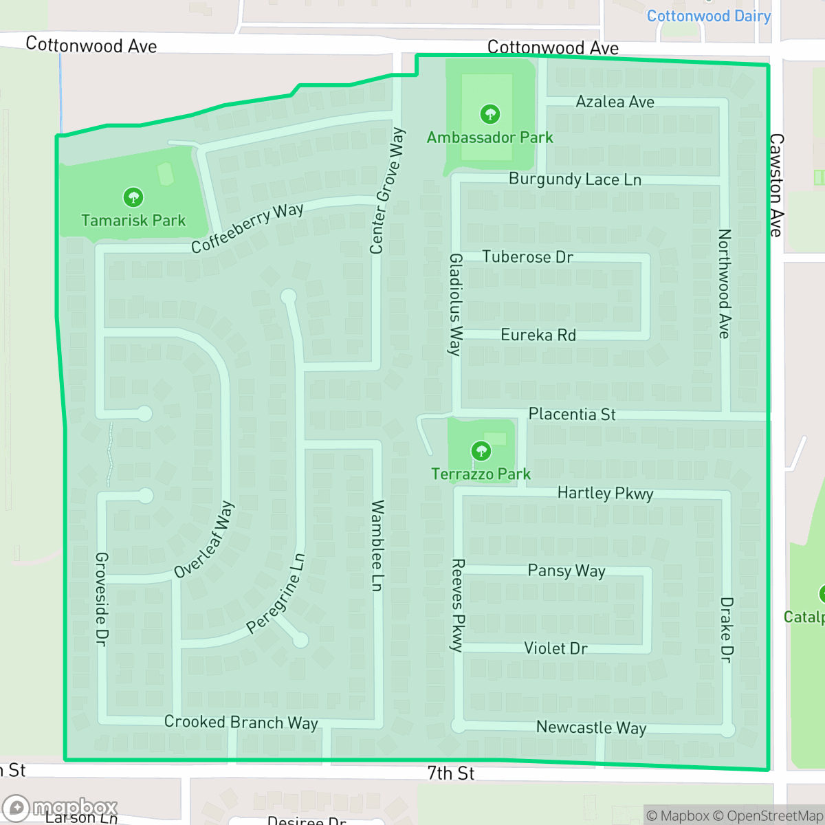 Map showing the location of The Ranch, San Jacinto, CA