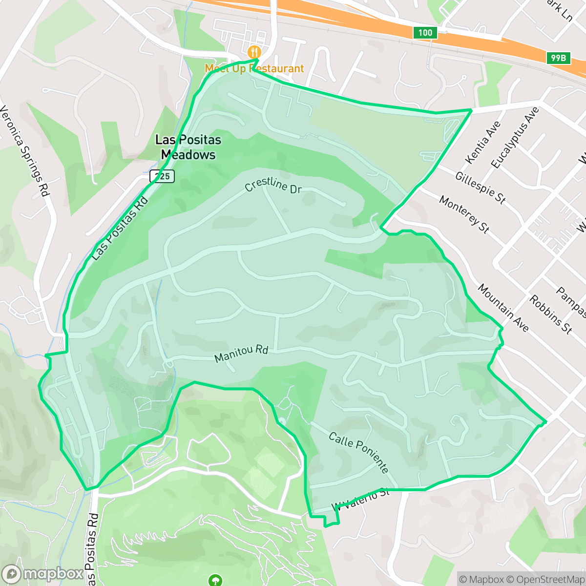 Map showing the location of Bel Air, Santa Barbara, CA