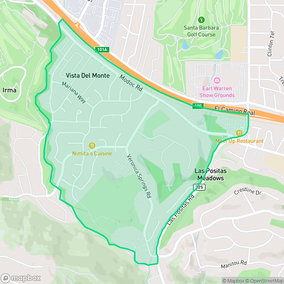 Map showing the location of Hidden Valley, Santa Barbara, CA