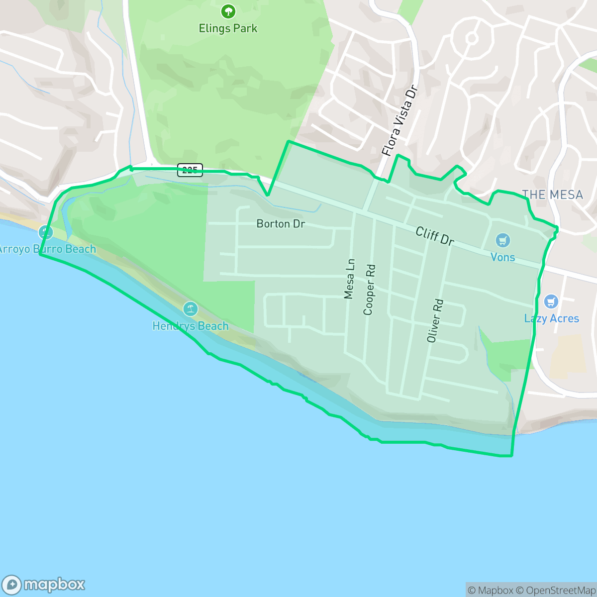 Map showing the location of West Mesa, Santa Barbara, CA