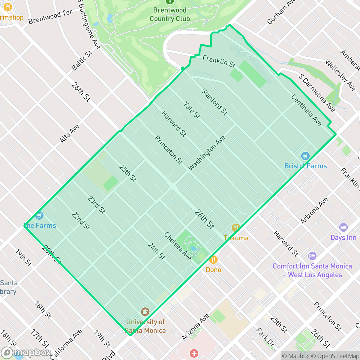 Map showing the location of Northeast, Santa Monica, CA