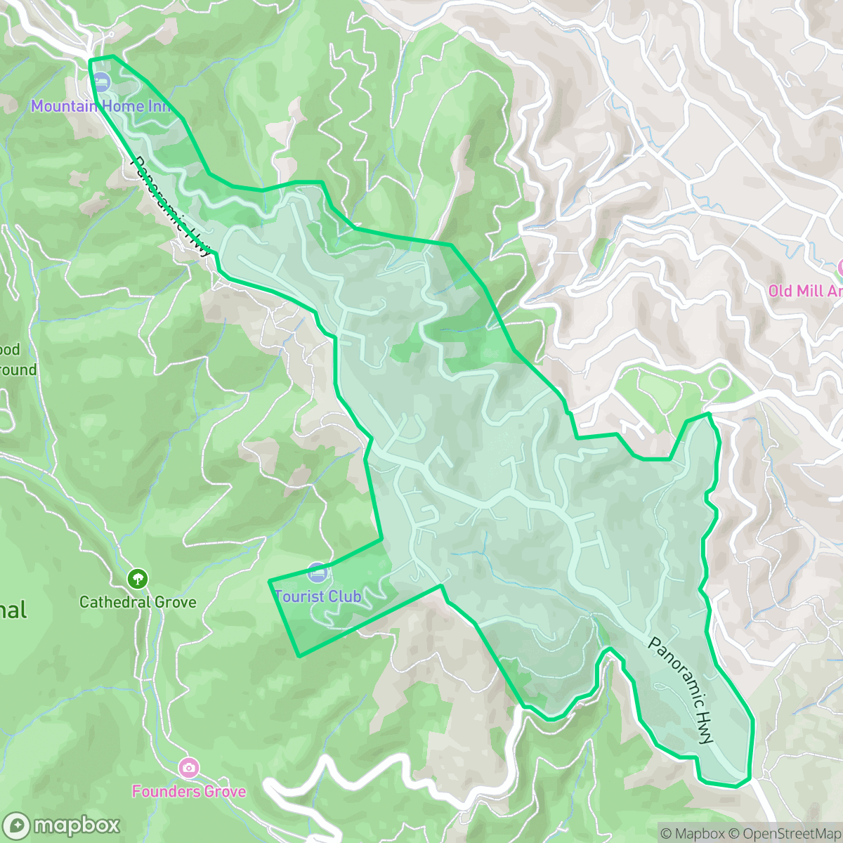 Map showing the location of Muir Woods Park, Tamalpais-Homestead Valley, CA