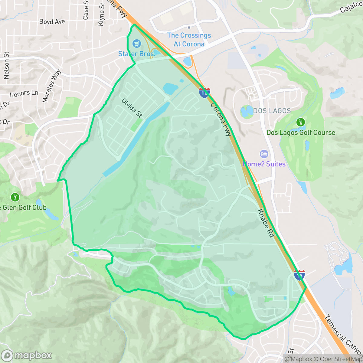 Map showing the location of Wildrose, Temescal Valley, CA