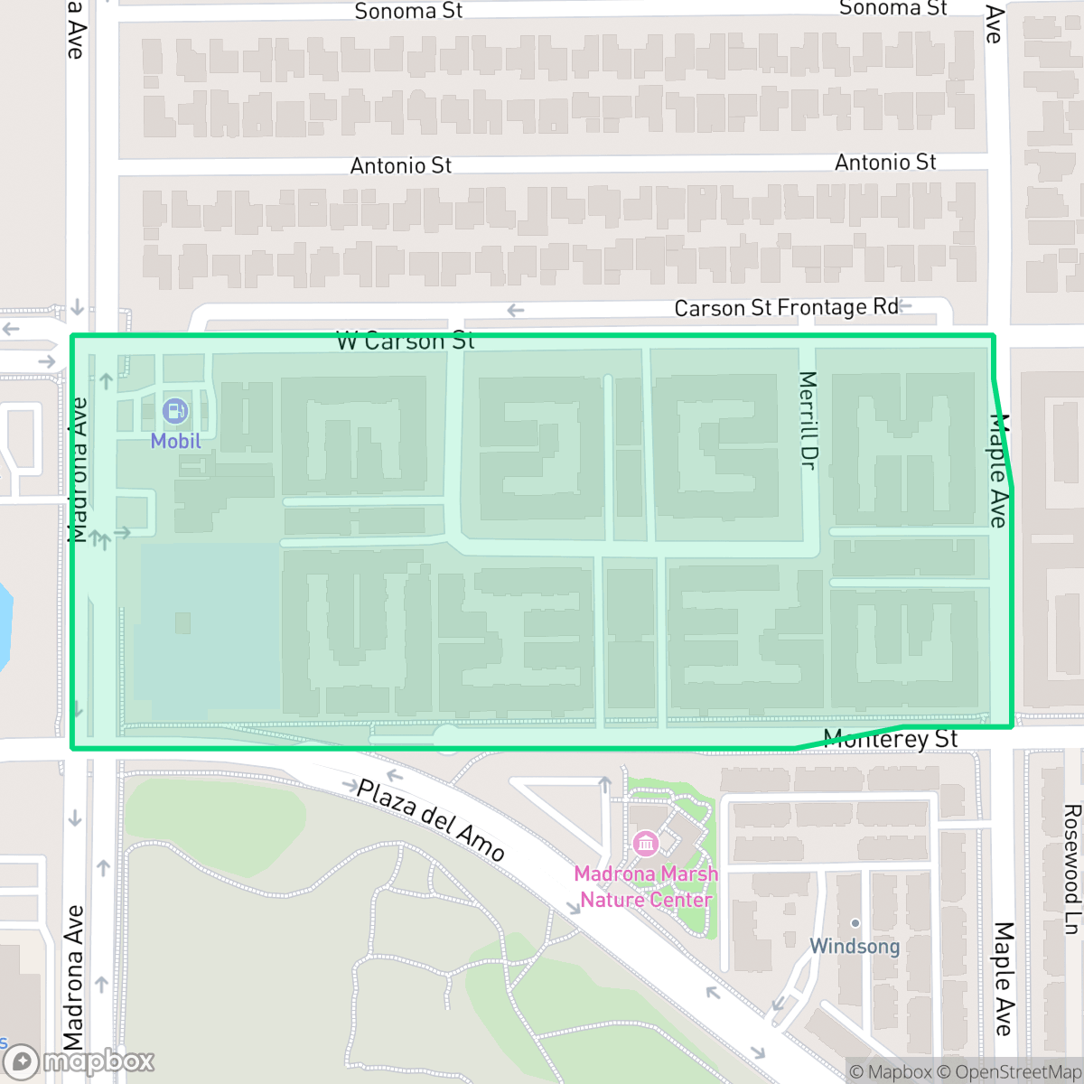 Map showing the location of Merit-Carson, Torrance, CA