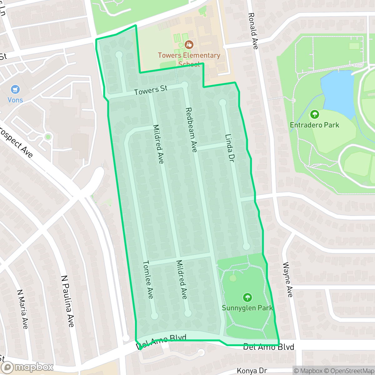 Map showing the location of Pacific South Bay, Torrance, CA