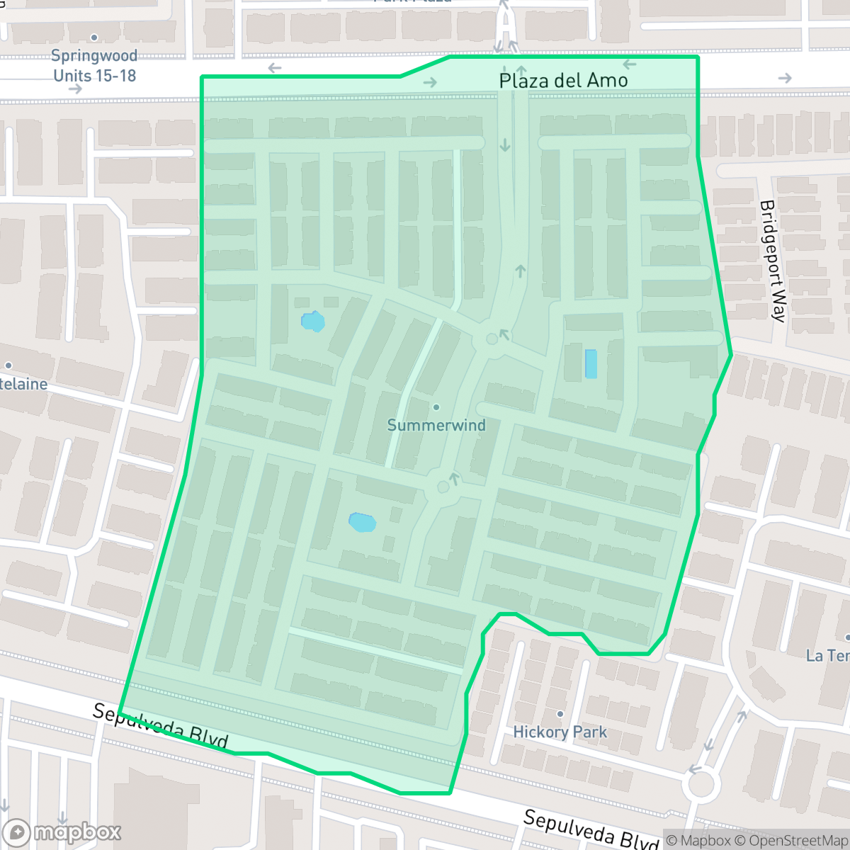 Map showing the location of Summerwind, Torrance, CA