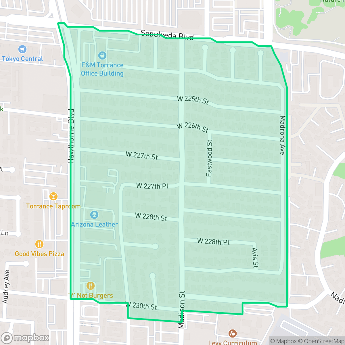 Map showing the location of Torrance Heights Civic, Torrance, CA