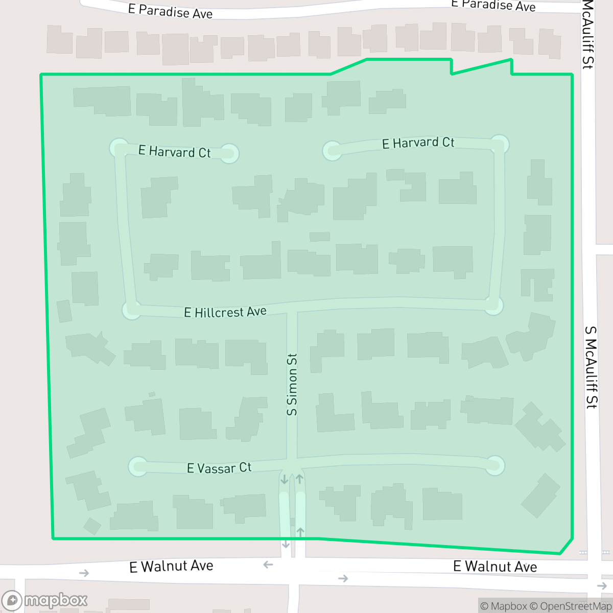 Map showing the location of Bonaventure, Visalia, CA