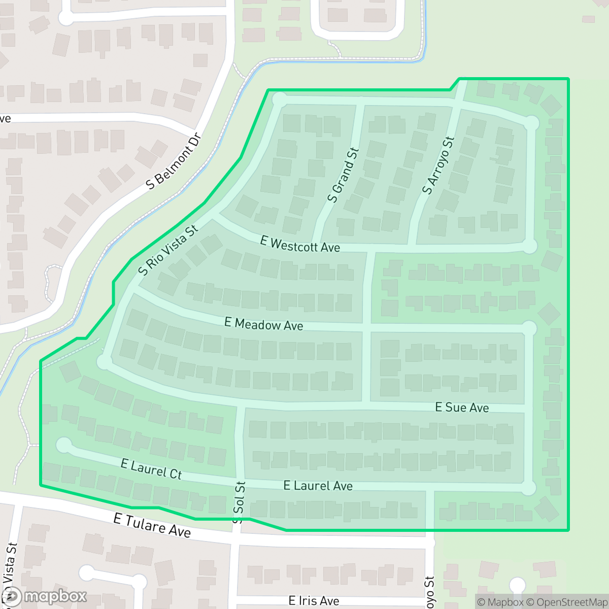 Map showing the location of Casablanca, Visalia, CA