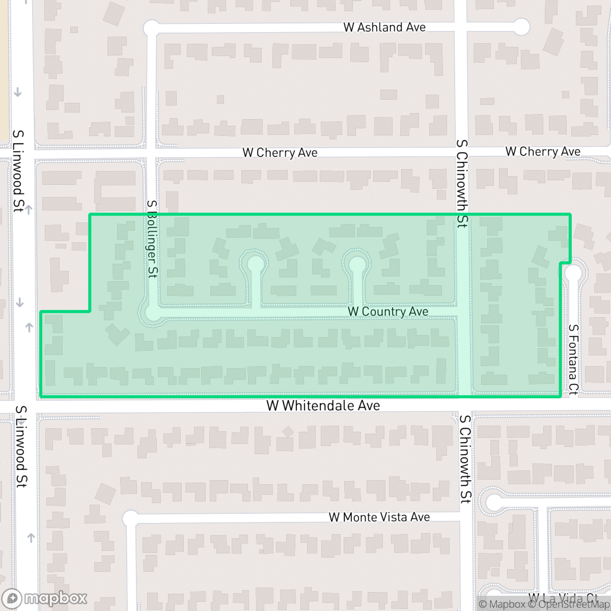 Map showing the location of Fontana Estates, Visalia, CA