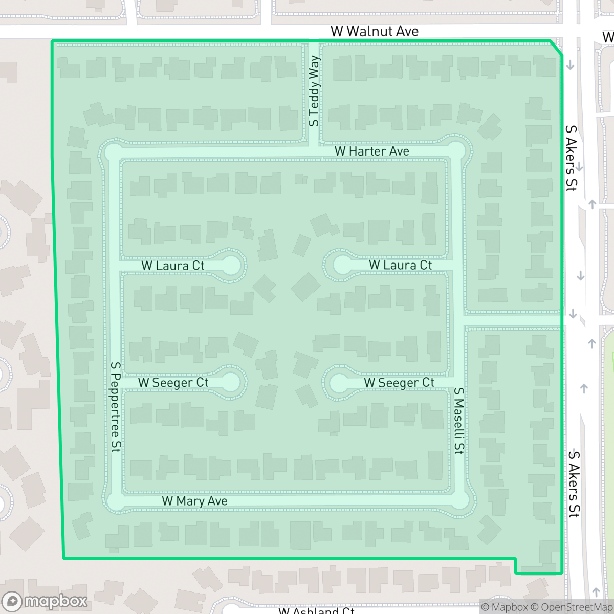 Map showing the location of Garden Estates, Visalia, CA