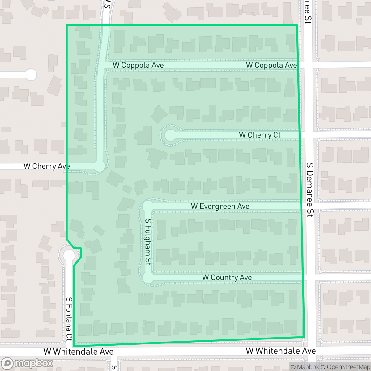 Map showing the location of Sunset West, Visalia, CA