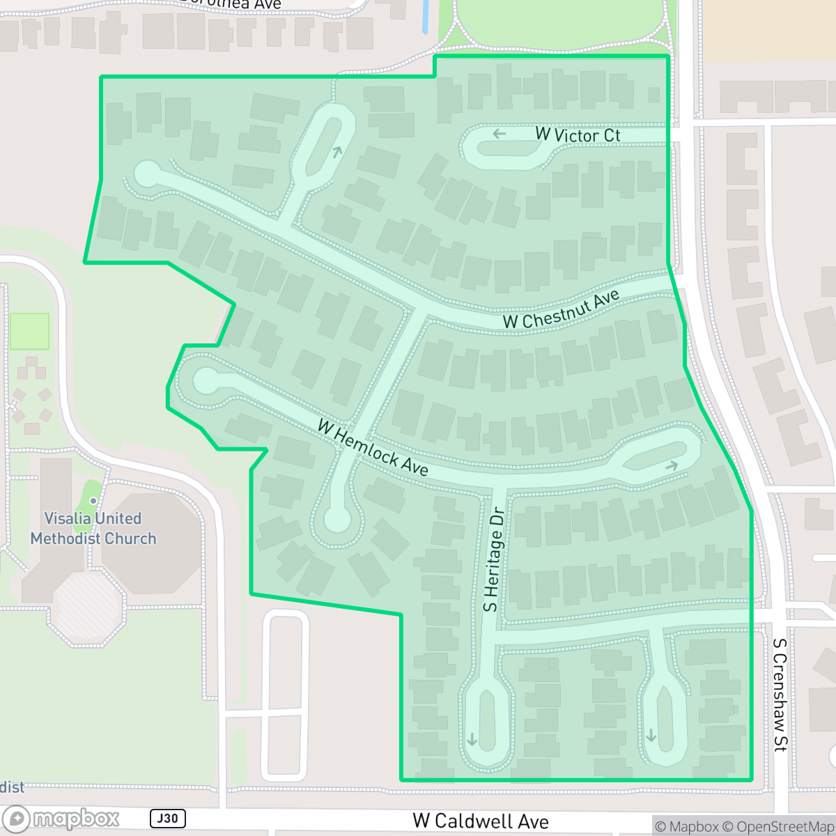 Map showing the location of Westwind, Visalia, CA