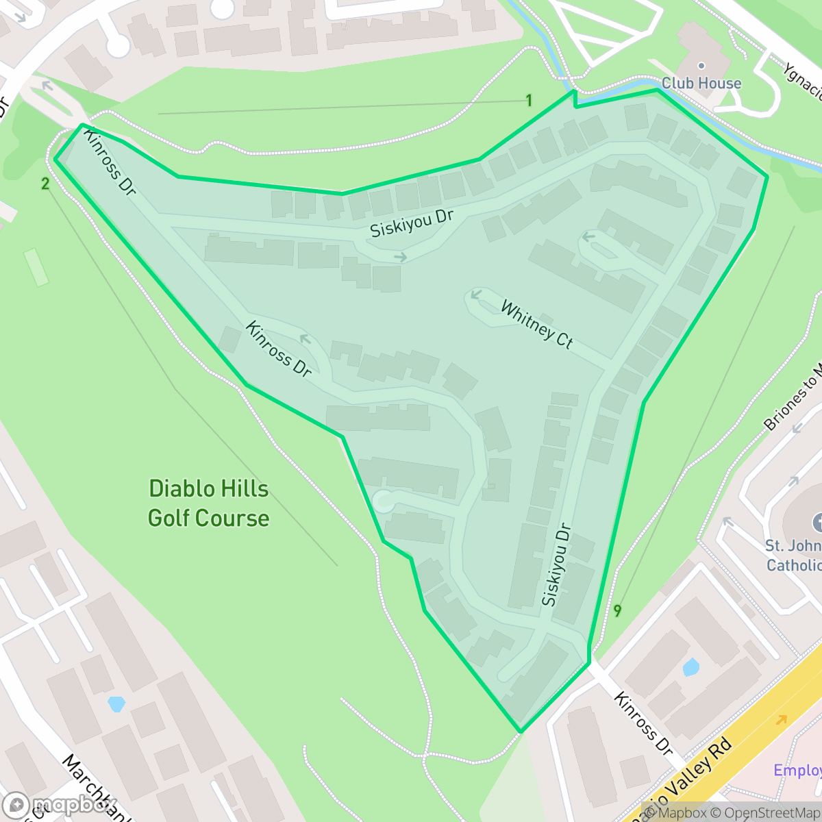 Map showing the location of Heather Farms, Walnut Creek, CA