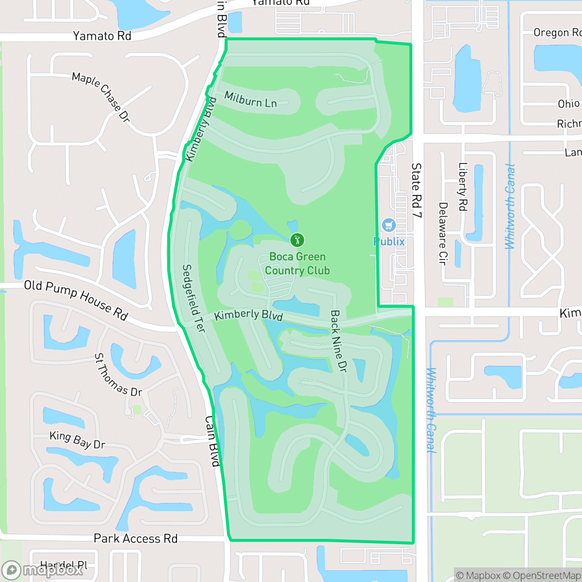 Map showing the location of Boca Greens, Boca Raton, FL