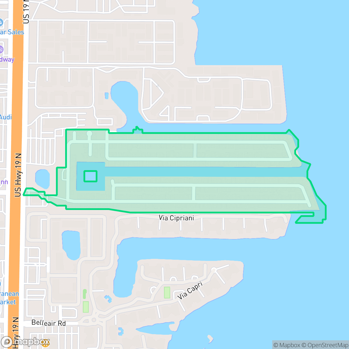 Map showing the location of Bay Aristocrat Village Homeowners Assoc, Clearwater, FL