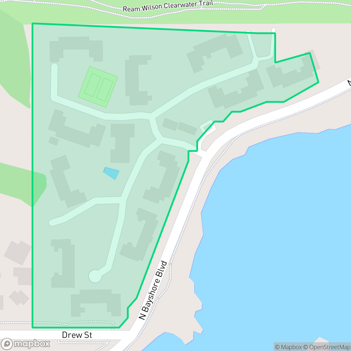 Map showing the location of Harbour Towne Condominium Association, Clearwater, FL
