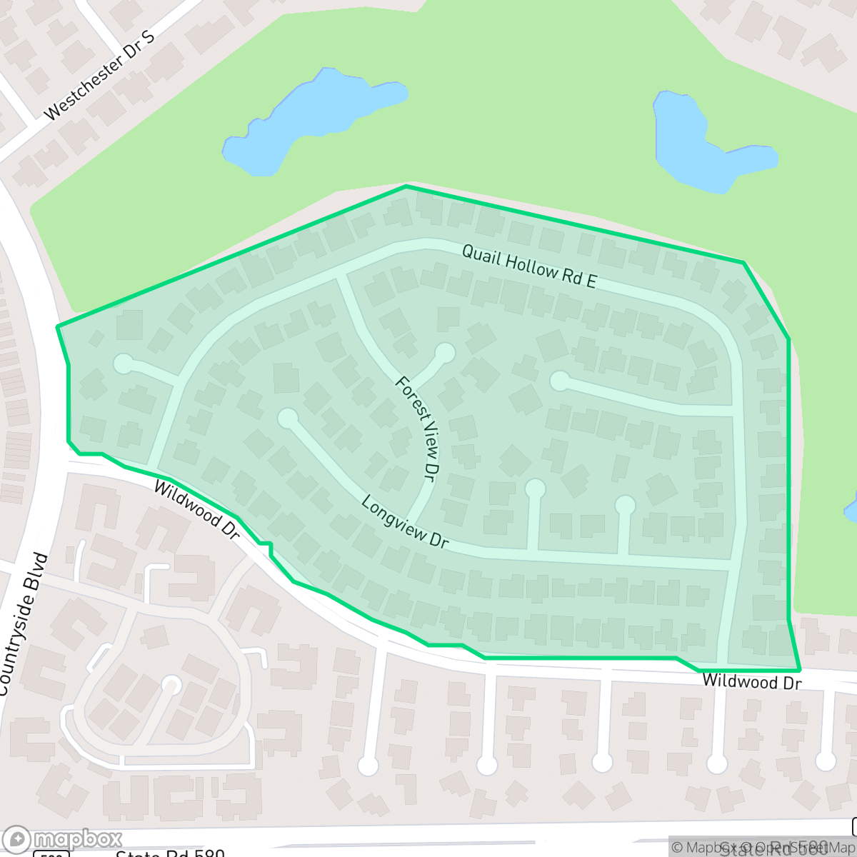 Map showing the location of Oak Forest of Countryside HOA, Clearwater, FL