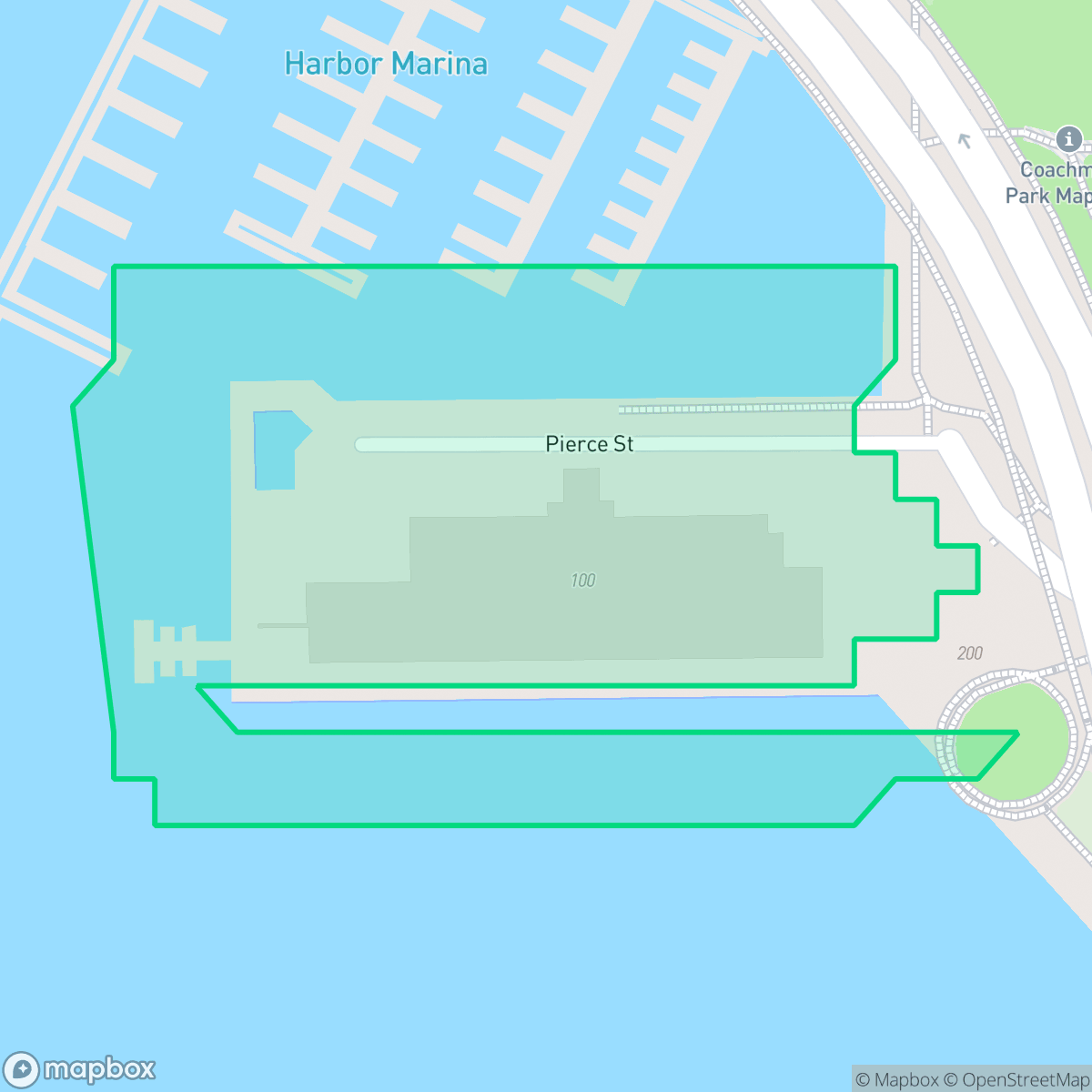 Map showing the location of Pierce 100 Condominium Association, Clearwater, FL