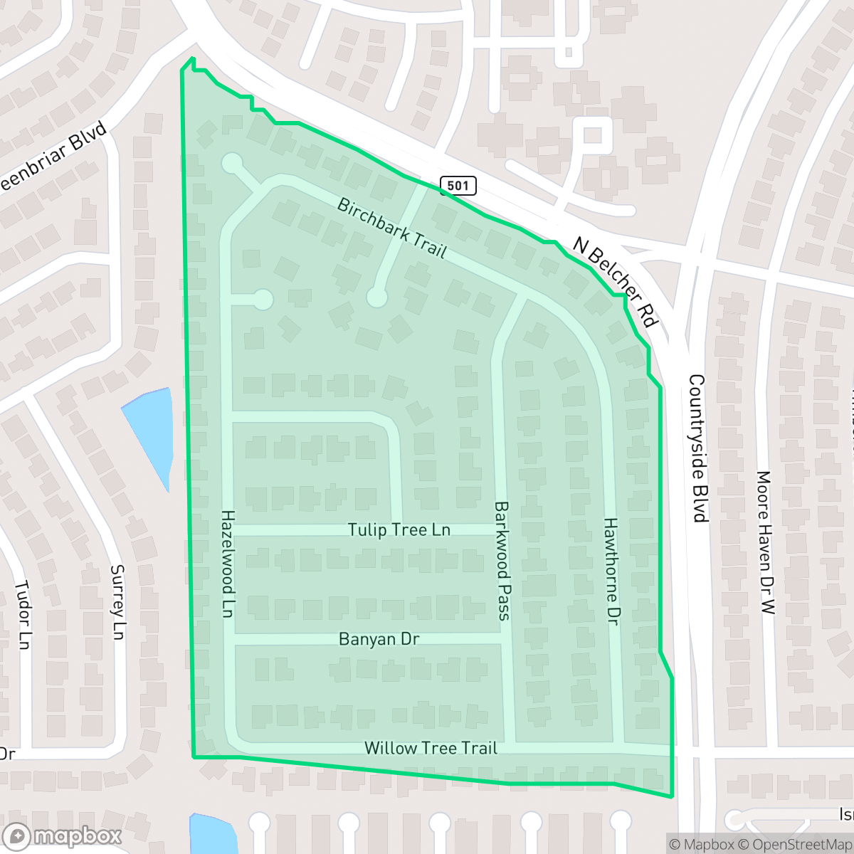 Map showing the location of Woodgate III Homeowners Association, Clearwater, FL