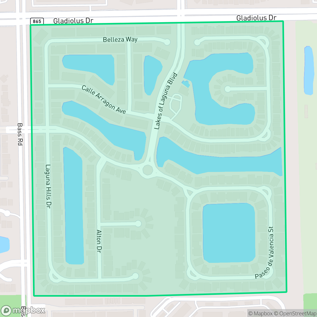 Map showing the location of Laguna Lakes, Cypress Lake, FL