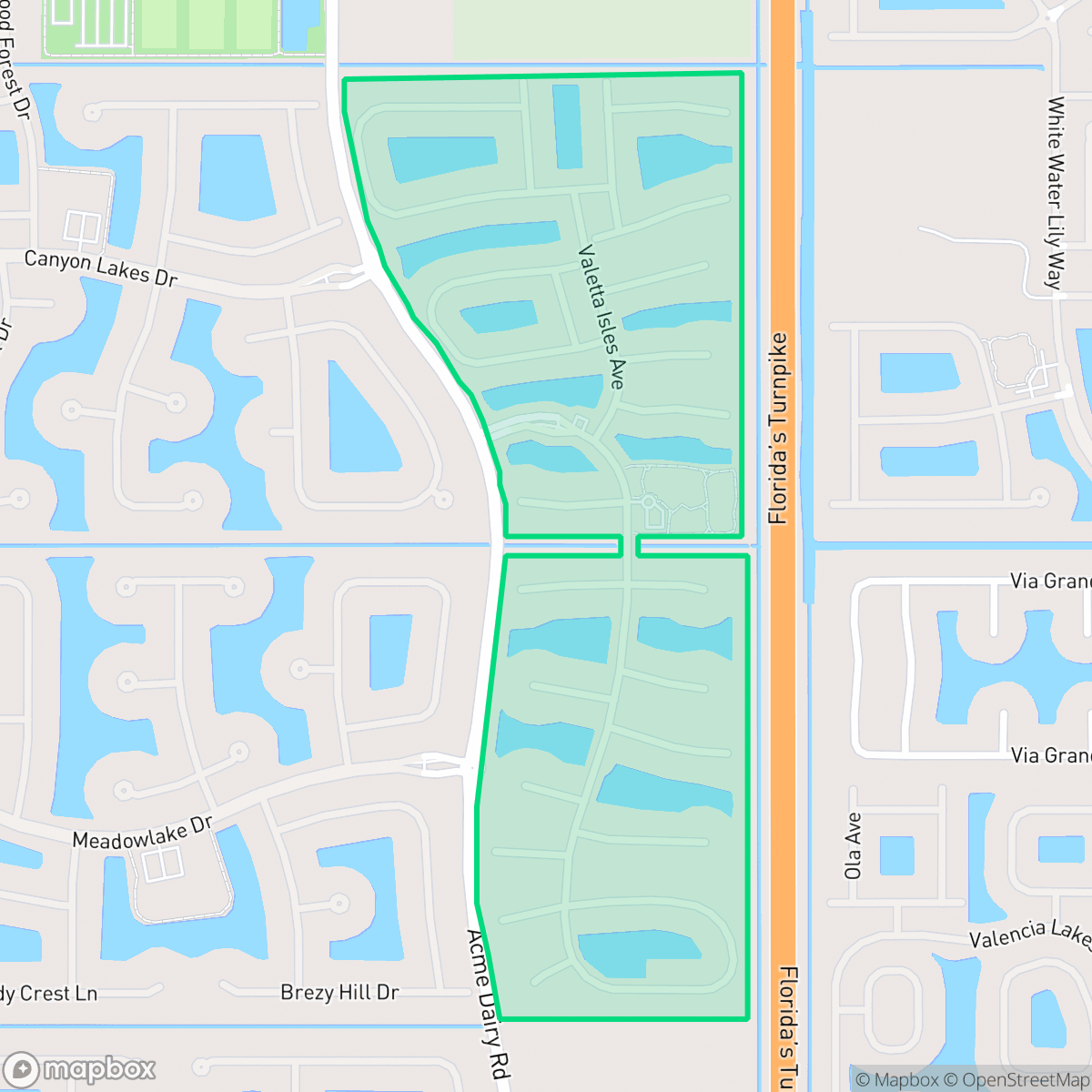 Map showing the location of Canyon Trails, Delray Beach, FL