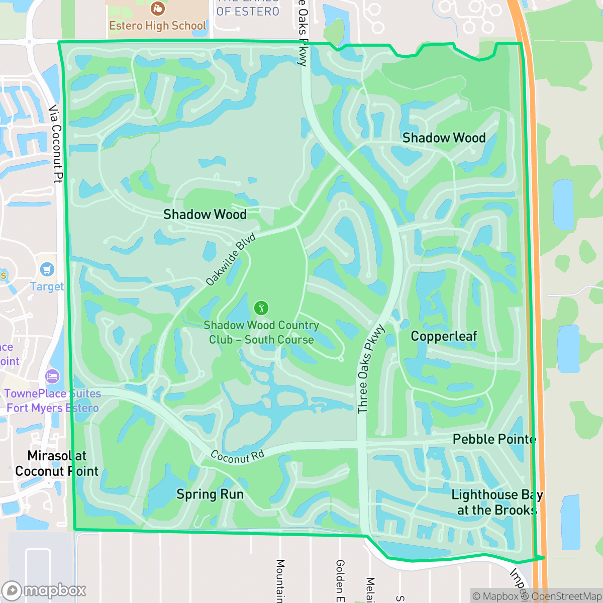 Map showing the location of The Brooks, Estero, FL