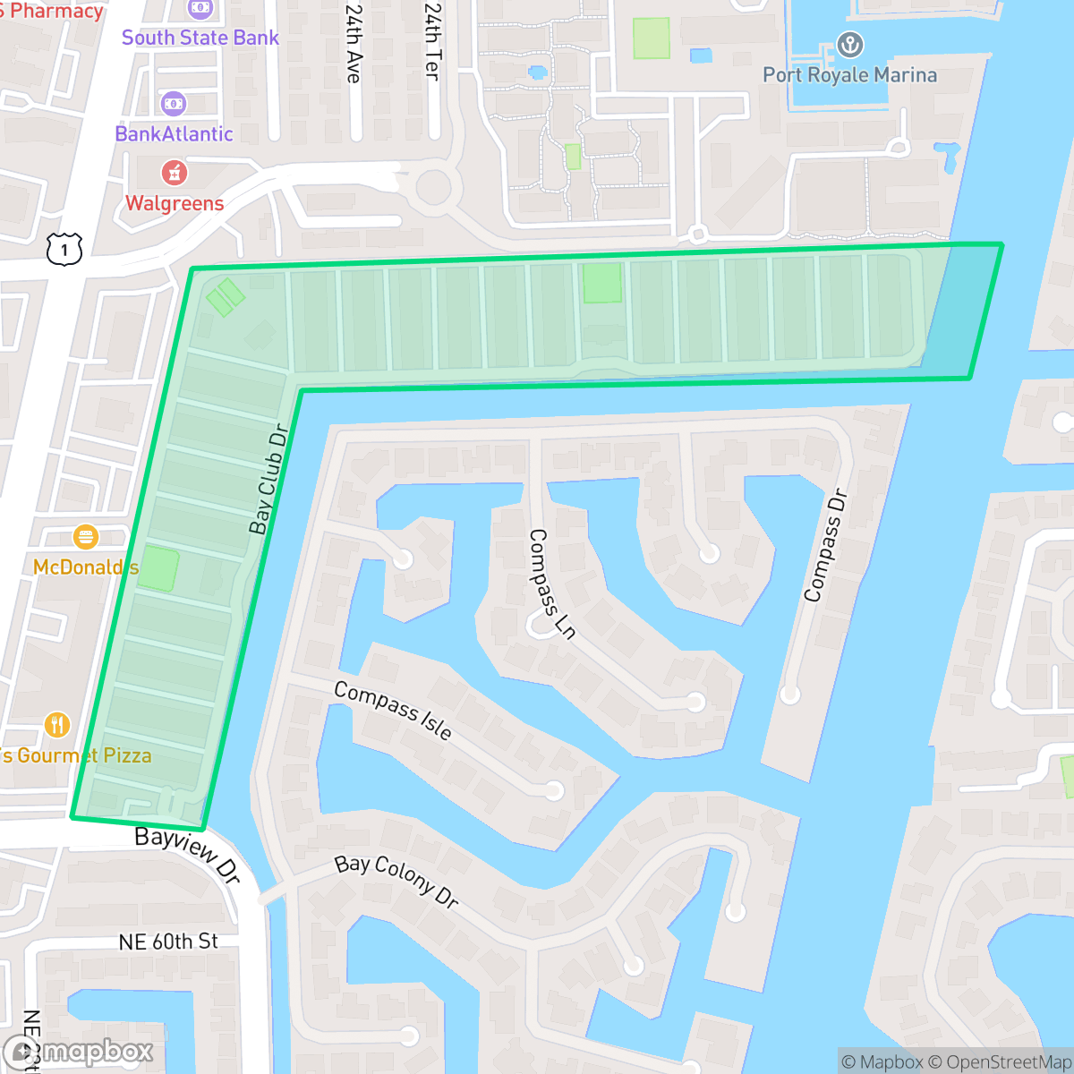 Map showing the location of Bay Colony Club, Fort Lauderdale, FL