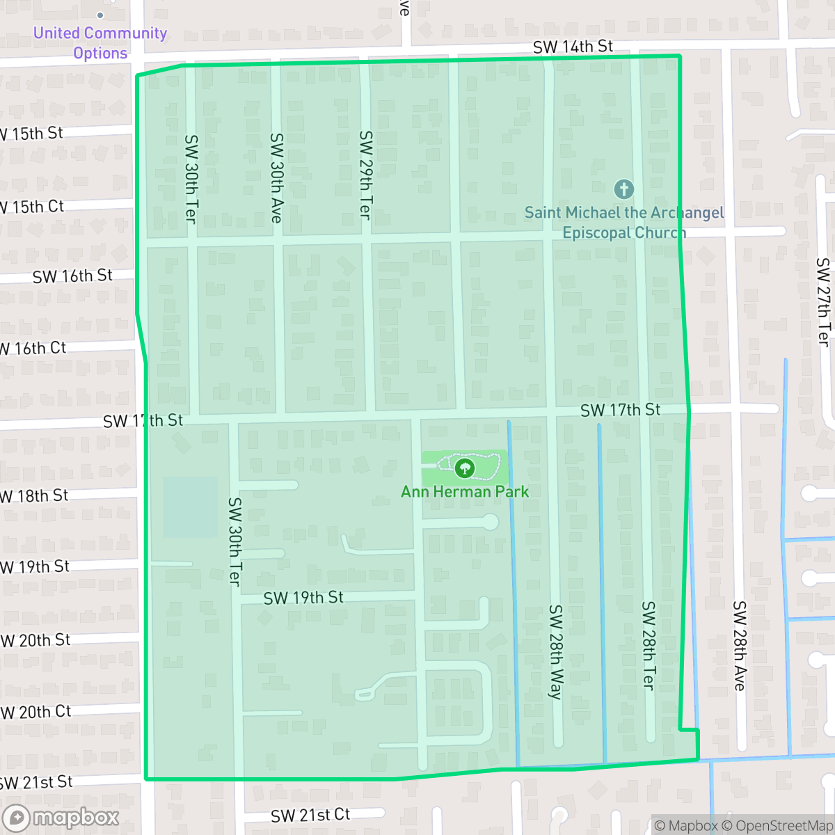 Map showing the location of Chula Vista, Fort Lauderdale, FL