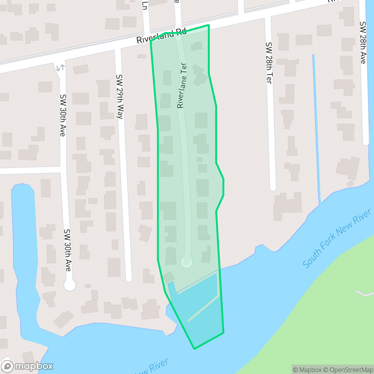 Map showing the location of Riverland Woods, Fort Lauderdale, FL