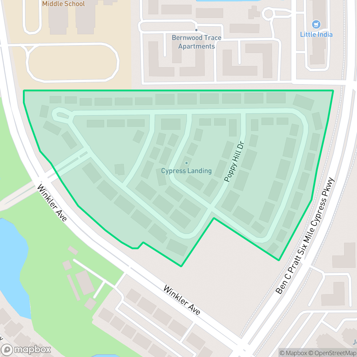 Map showing the location of Cypress Landing, Fort Myers, FL