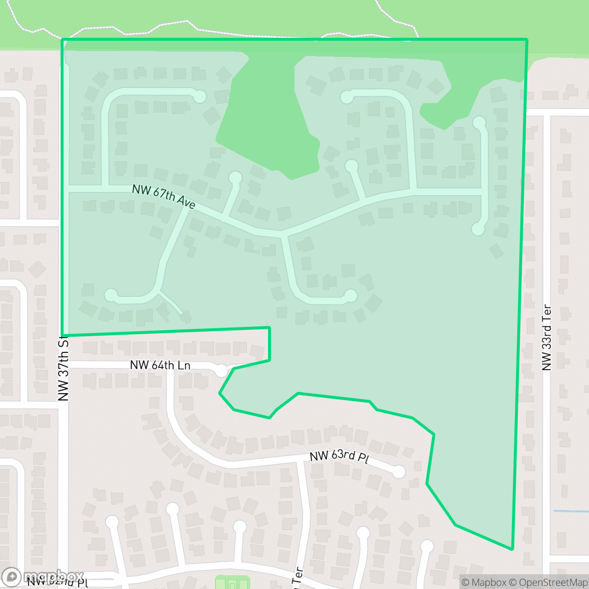 Map showing the location of Sutters Landing, Gainesville, FL