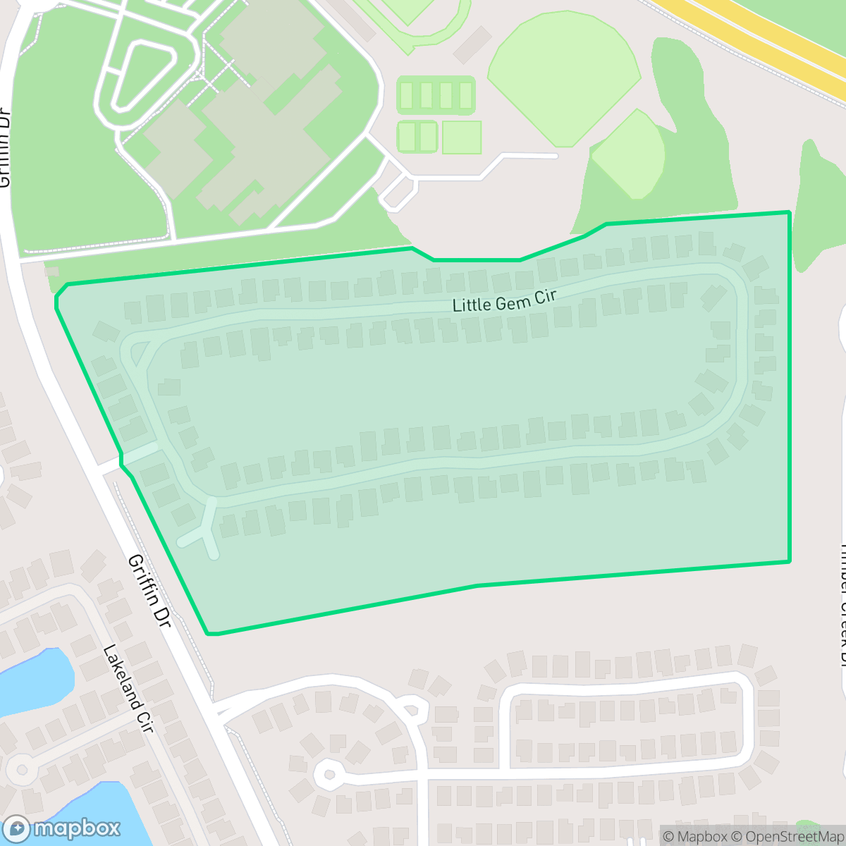 Map showing the location of Magnolia Lakes, Gateway, FL