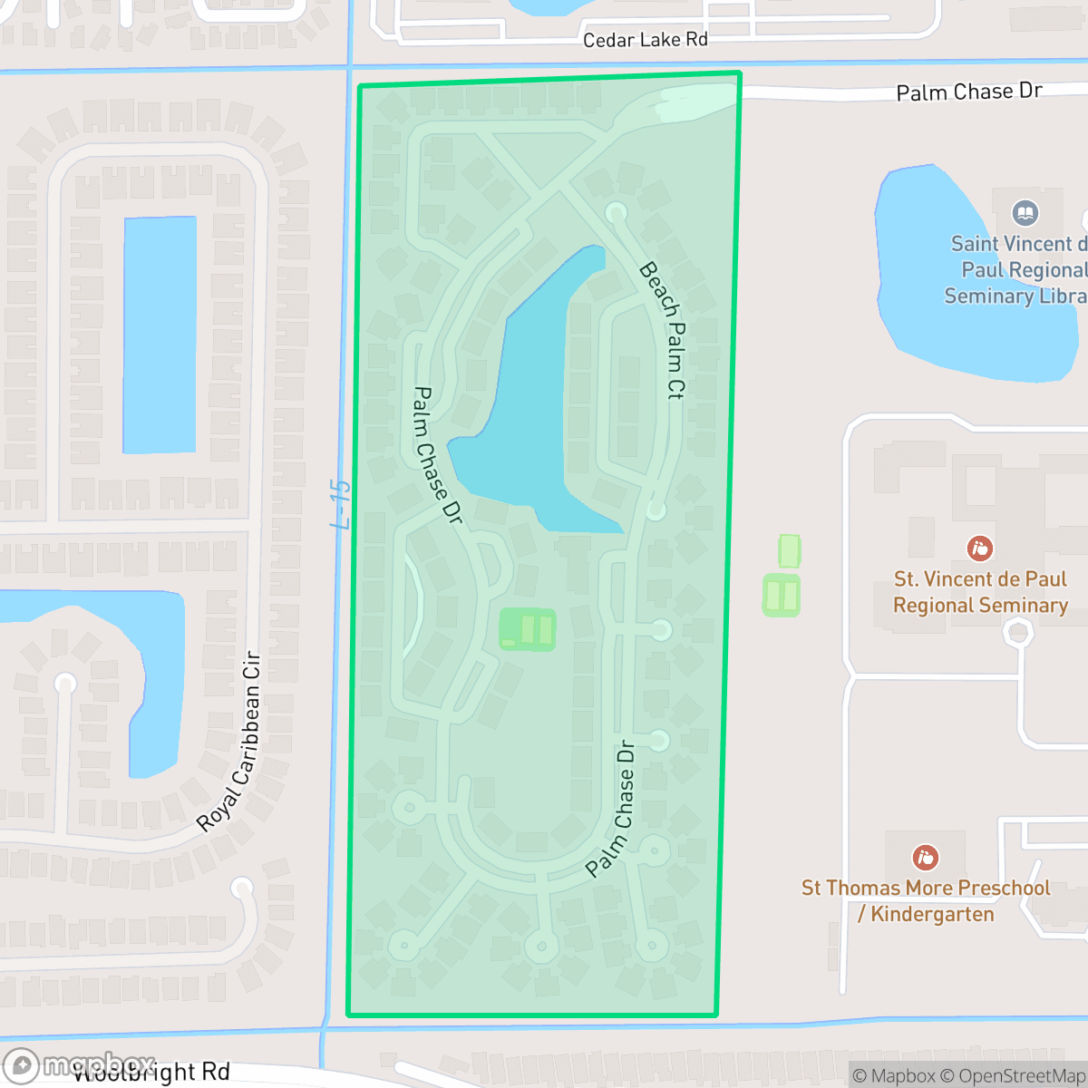 Map showing the location of Palm Chase, Golf, FL
