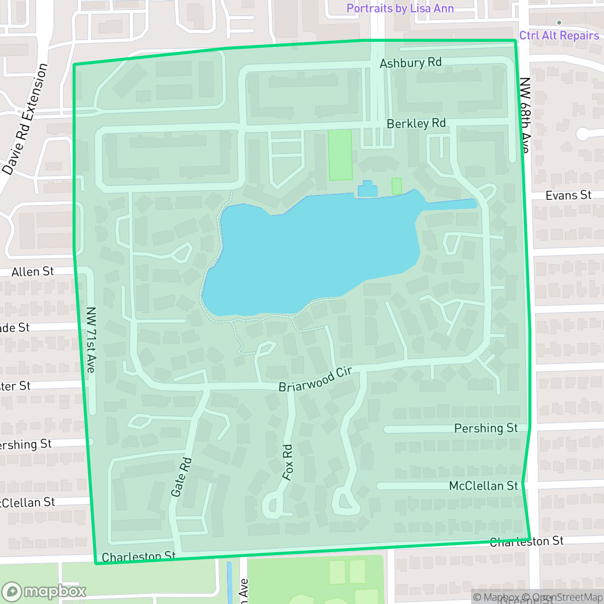 Map showing the location of Carriage, Hollywood, FL