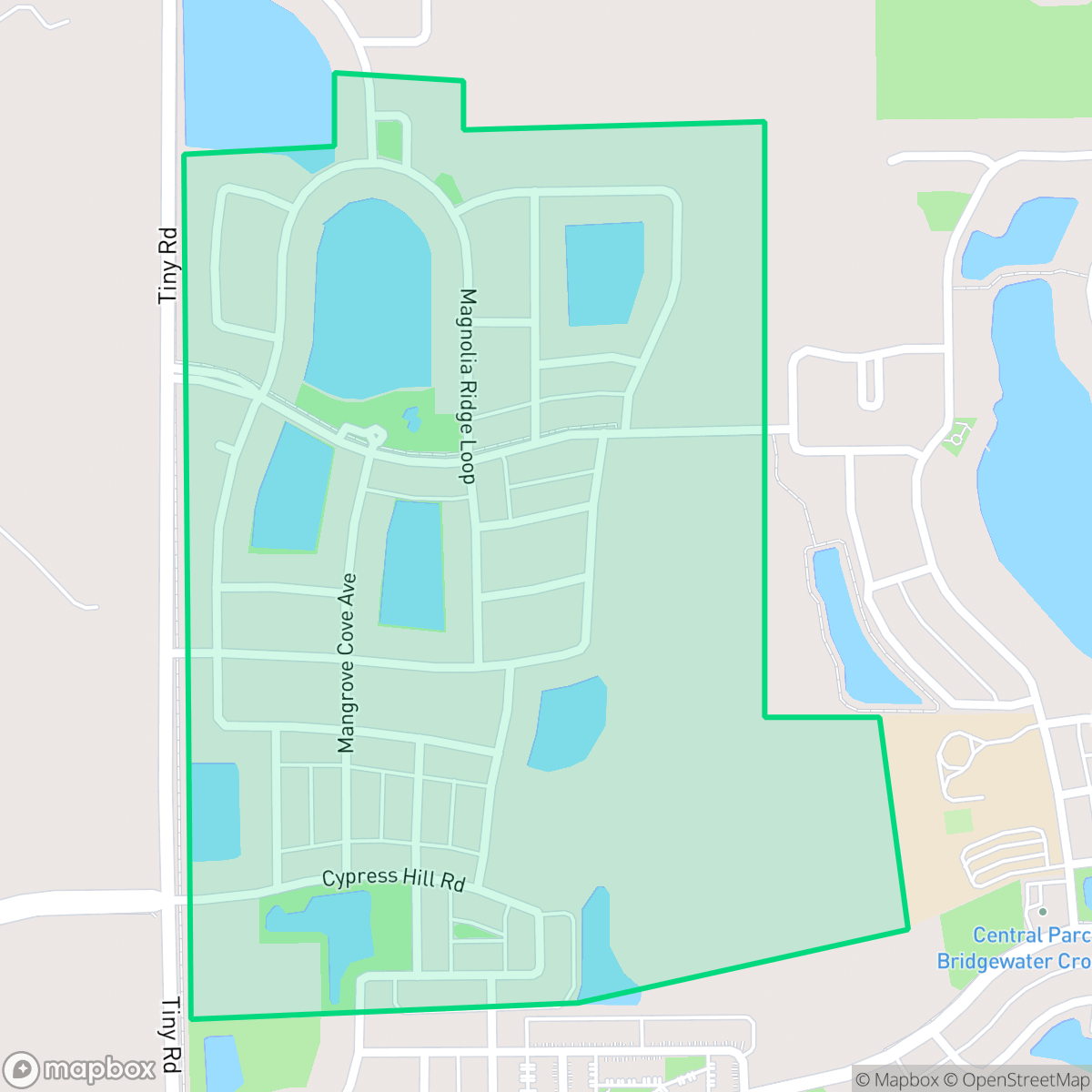 Map showing the location of Orchard Hils, Horizon West, FL