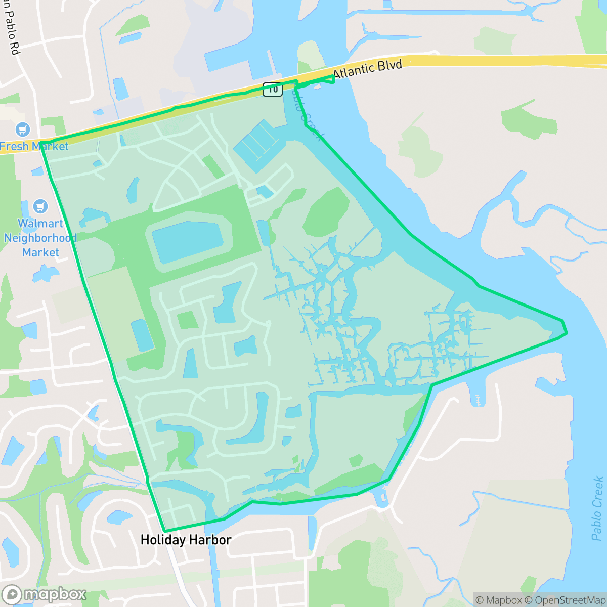 Map showing the location of Atlantic Highlands, Jacksonville, FL