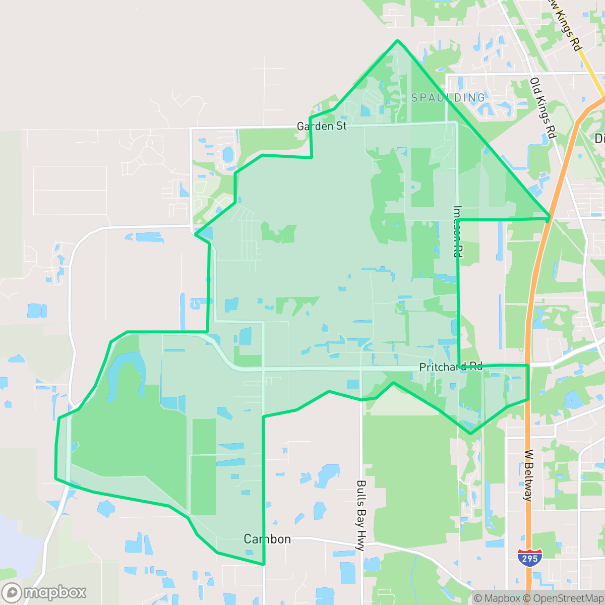 Map showing the location of Cisco Gardens, Jacksonville, FL