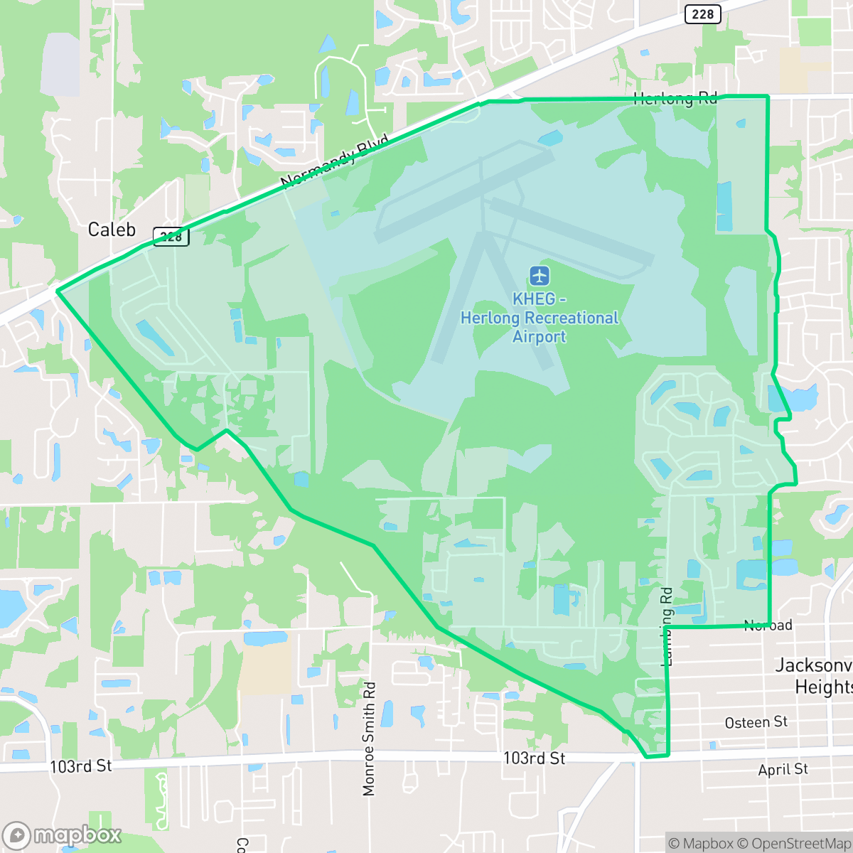 Map showing the location of Herlong, Jacksonville, FL